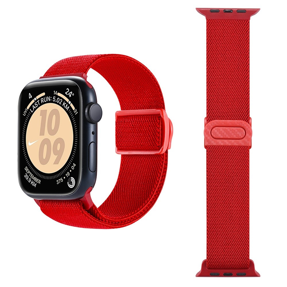 Fokozatos nejlon szíj Apple Watch Ultra/Ultra 2 49mm/SE/SE 2022/2023 44mm/9/8/7 45mm/6/5/4 44mm/3/2/1 42 mm-es Apple Watch Ultra/Ultra 2 órához - piros színű