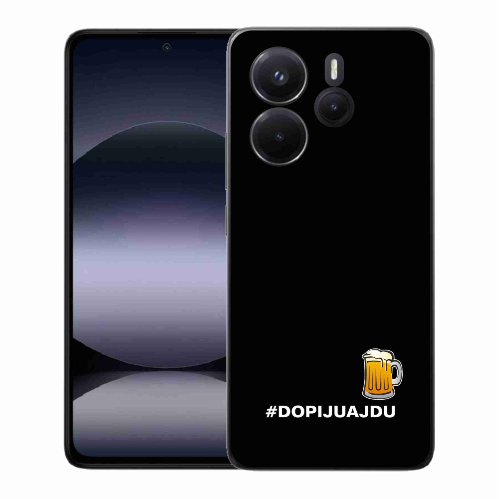 Gél borító mmCase a Xiaomi Redmi Note 14 - sör motívum 1 fekete háttérrel