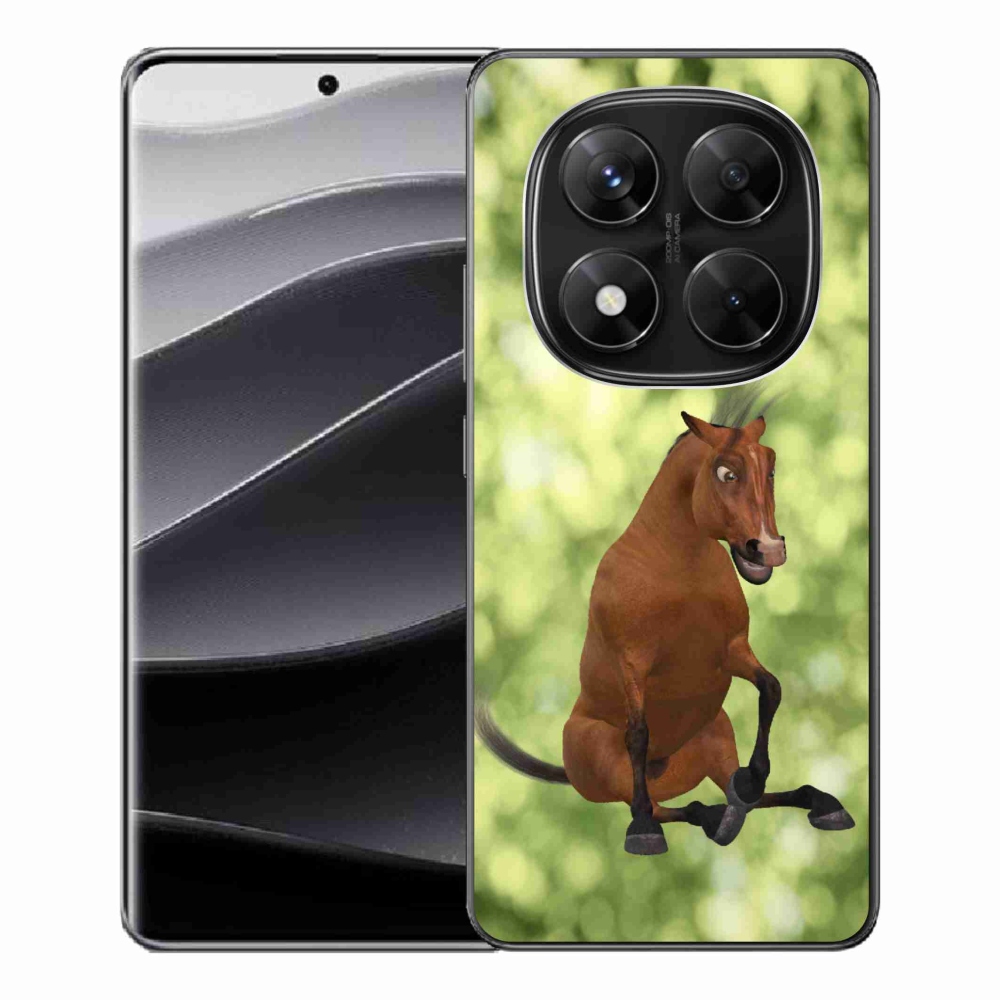 Gél borítás mmCase a Xiaomi Redmi Note 14 Pro 5G/Poco X7 5G - barna rajzfilm ló 1