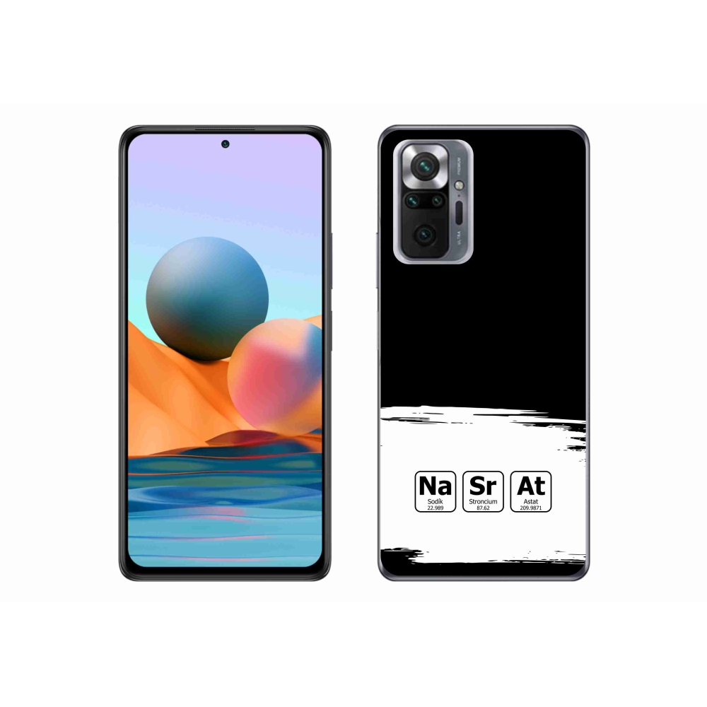 Gél borítás mmCase a Xiaomi Redmi Note 10 Pro számára - kémiai elemek fehér és fekete háttérrel