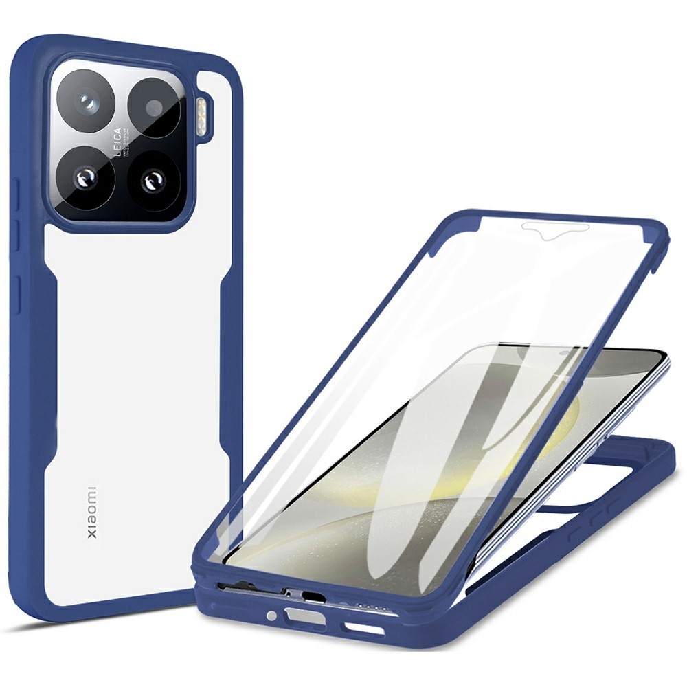 Akril zselés tok keretben képernyővédővel Xiaomi 15 - kék