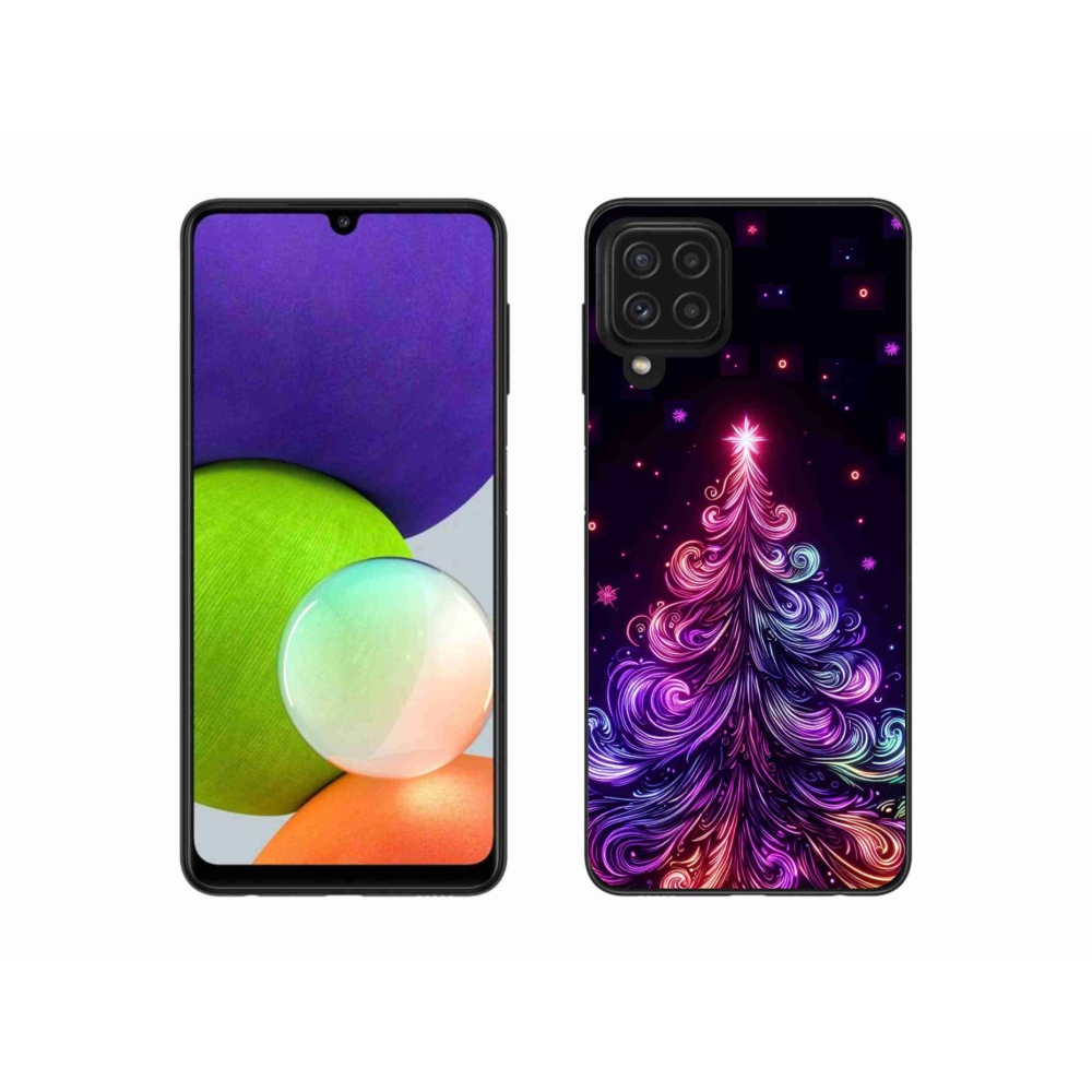 Gél borító mmCase Samsung Galaxy A22 4G - neon karácsonyfa 1