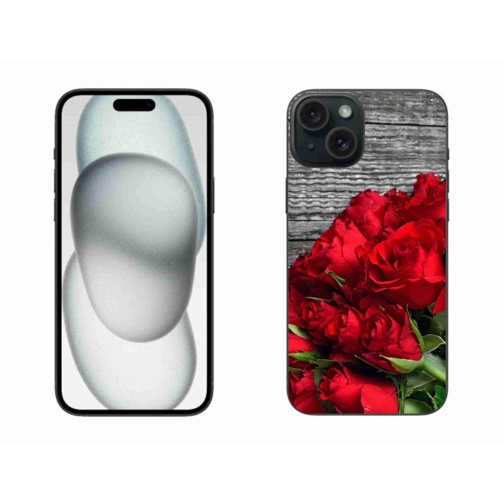 Gél borítás mmCase iPhone 15 Plus készülékhez - piros rózsa