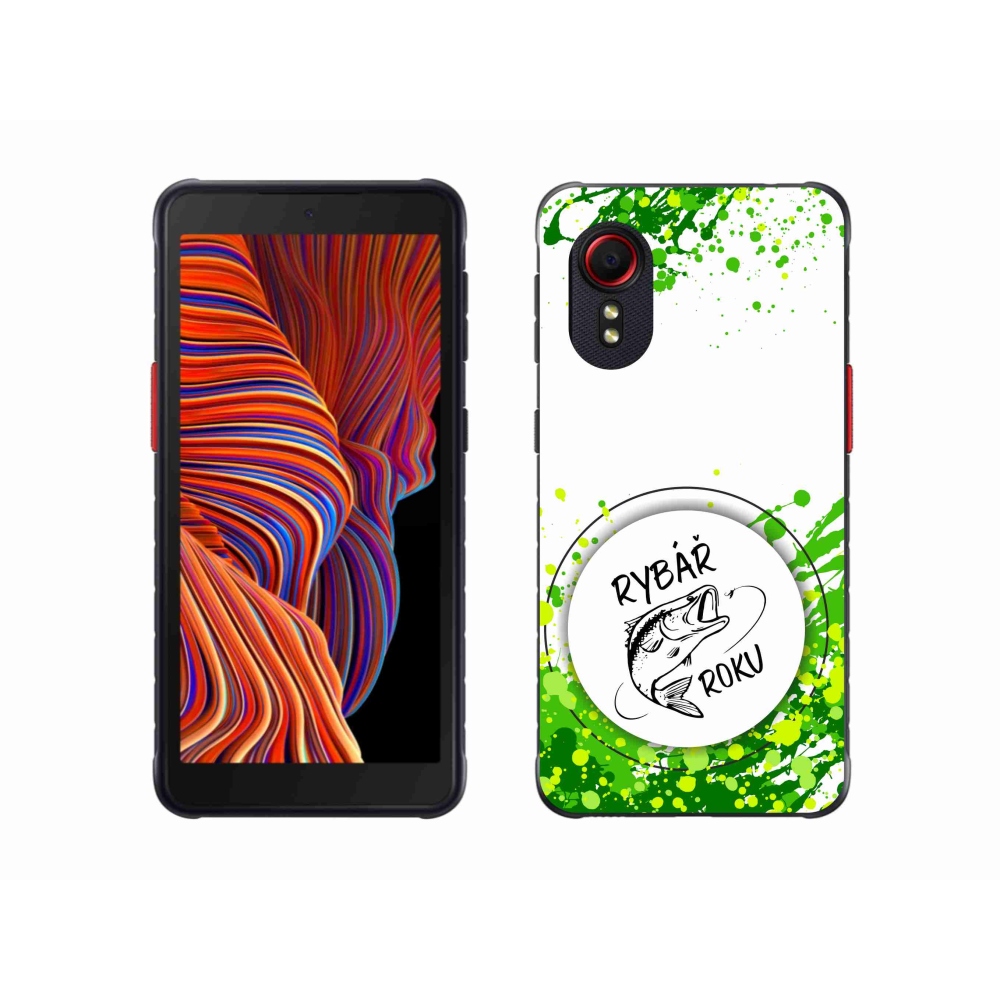 Gél borító mmCase Samsung Galaxy Xcover 5 - az év horgásza fehér háttérrel