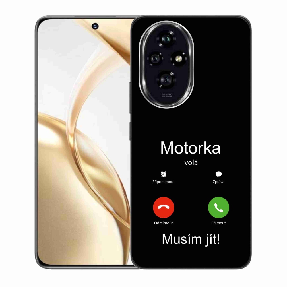 Gél borító mmCase a Honor 200 5G készülékhez - motoros hívások fekete háttérrel