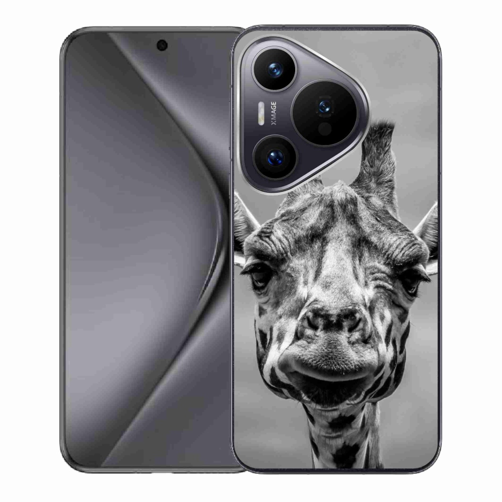 Zselés borítás mmCase a Huawei Pura 70 készülékhez - fekete-fehér zsiráf