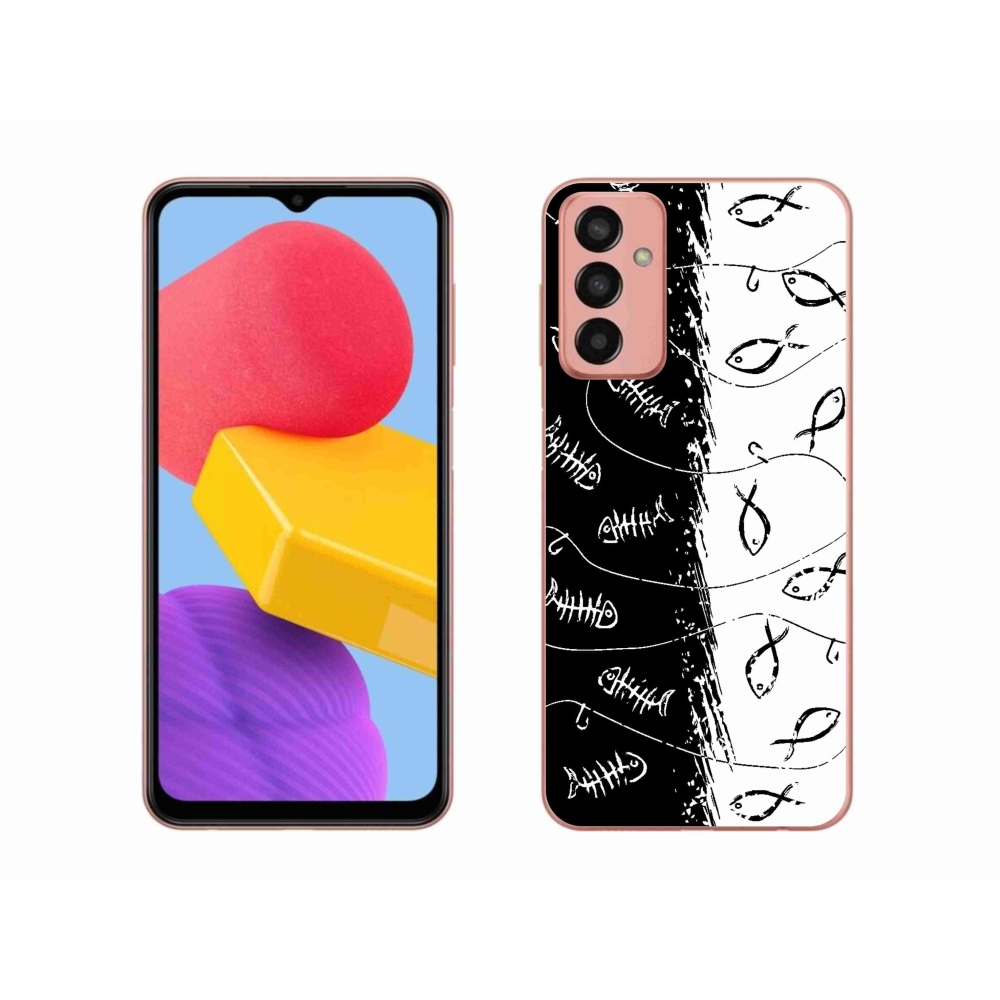 Zselés borító mmCase Samsung Galaxy M13 készülékhez - csontvázak és halak