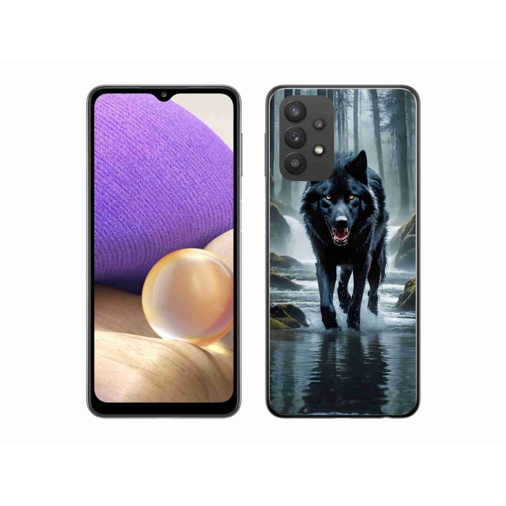 Zselés borítás mmCase Samsung Galaxy A32 5G - fekete farkas