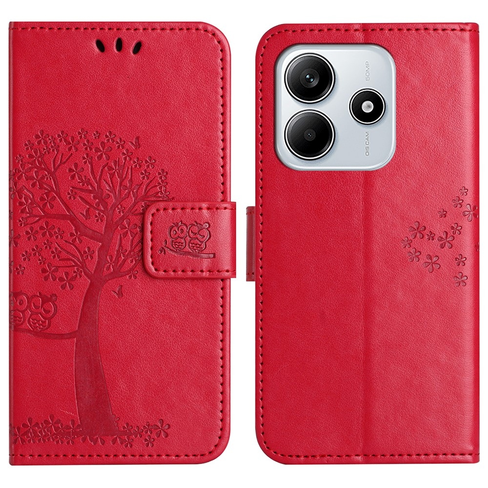 Fa könyv tok a Xiaomi Redmi Note 14 5G-hez - piros