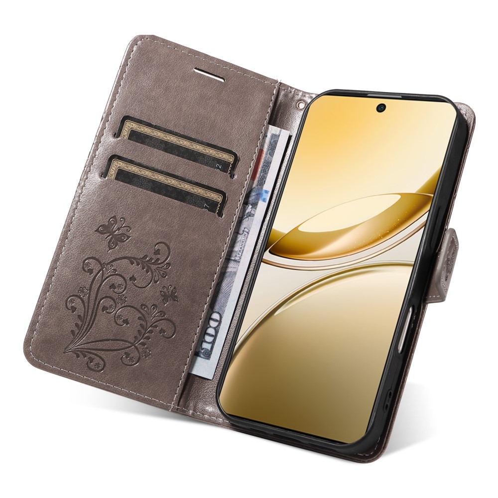 Nagy pillangó könyv tok a Vivo V50 5G-hez - szürke