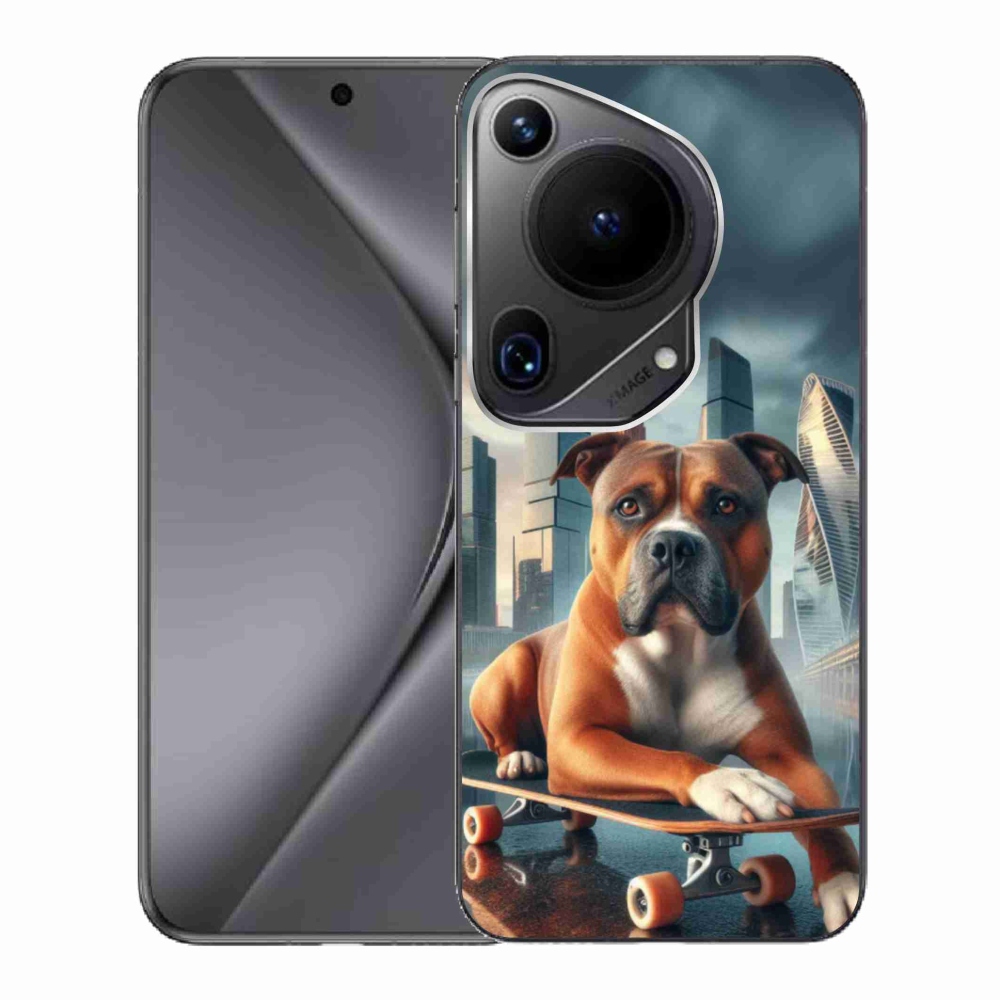 Gél borítás mmCase a Huawei Pura 70 Ultra számára - kutya a gördeszkán