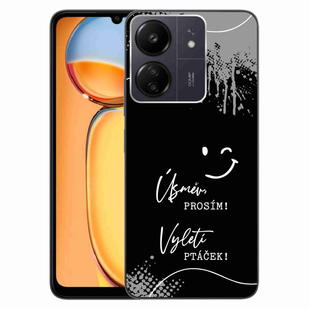Gél borító mmCase a Xiaomi Poco C65/Redmi 13C számára - vicces szöveg 4 fekete háttérrel