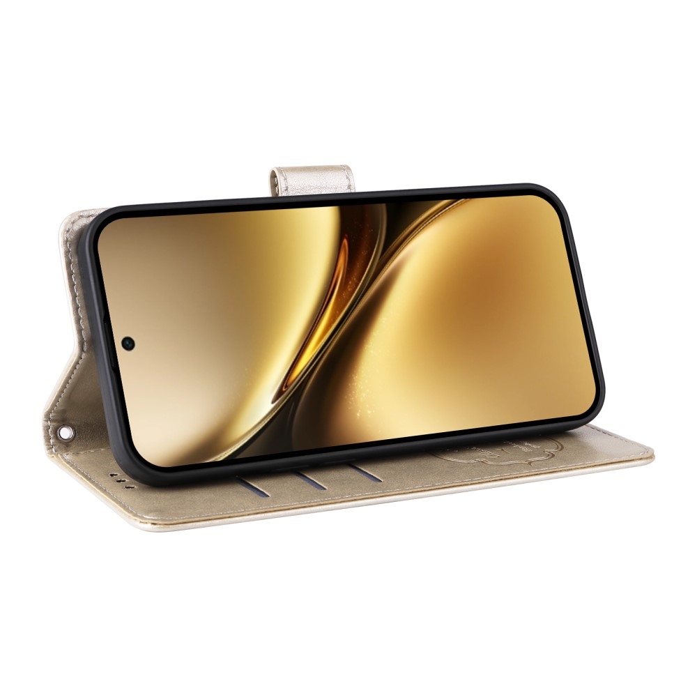 Virágos könyv tok a Vivo X200 Pro 5G-hez - arany színű