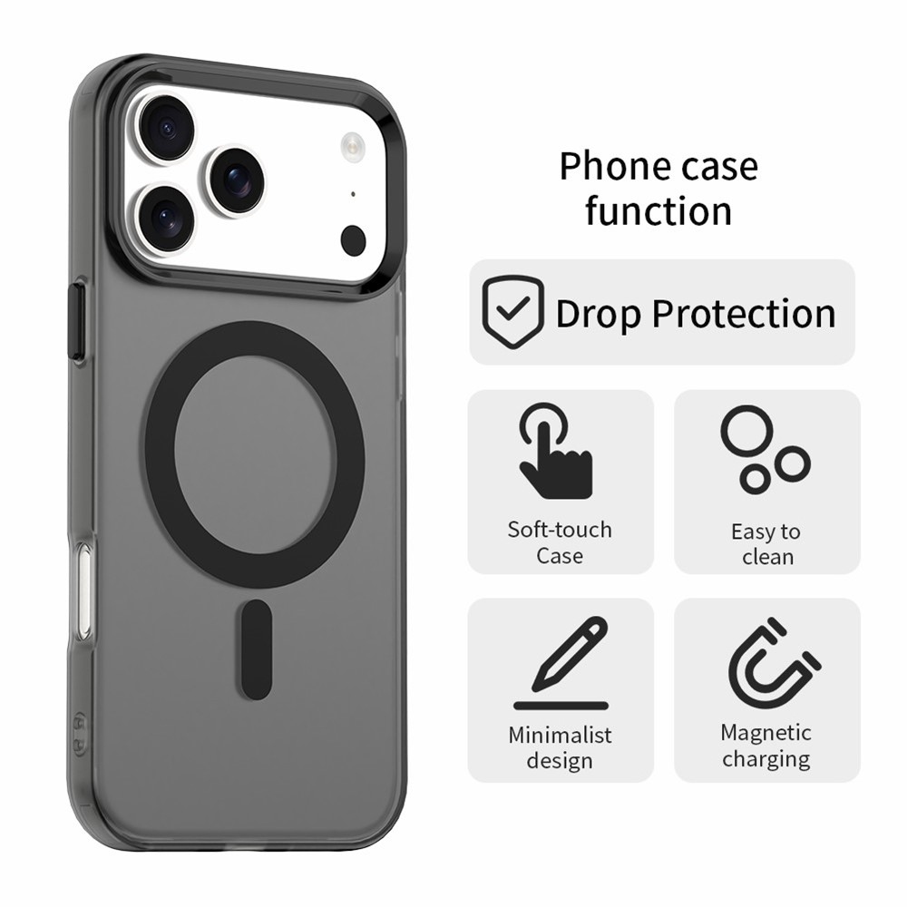 Candy zselés tok MagSafe-val iPhone 17 Pro készülékhez - fekete