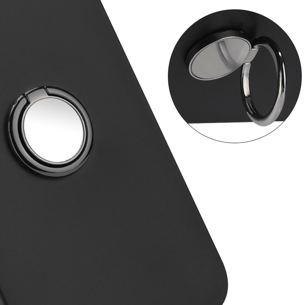 Matt zselés tok ujjgyűrűvel Samsung Galaxy M15 5G készülékhez - fekete
