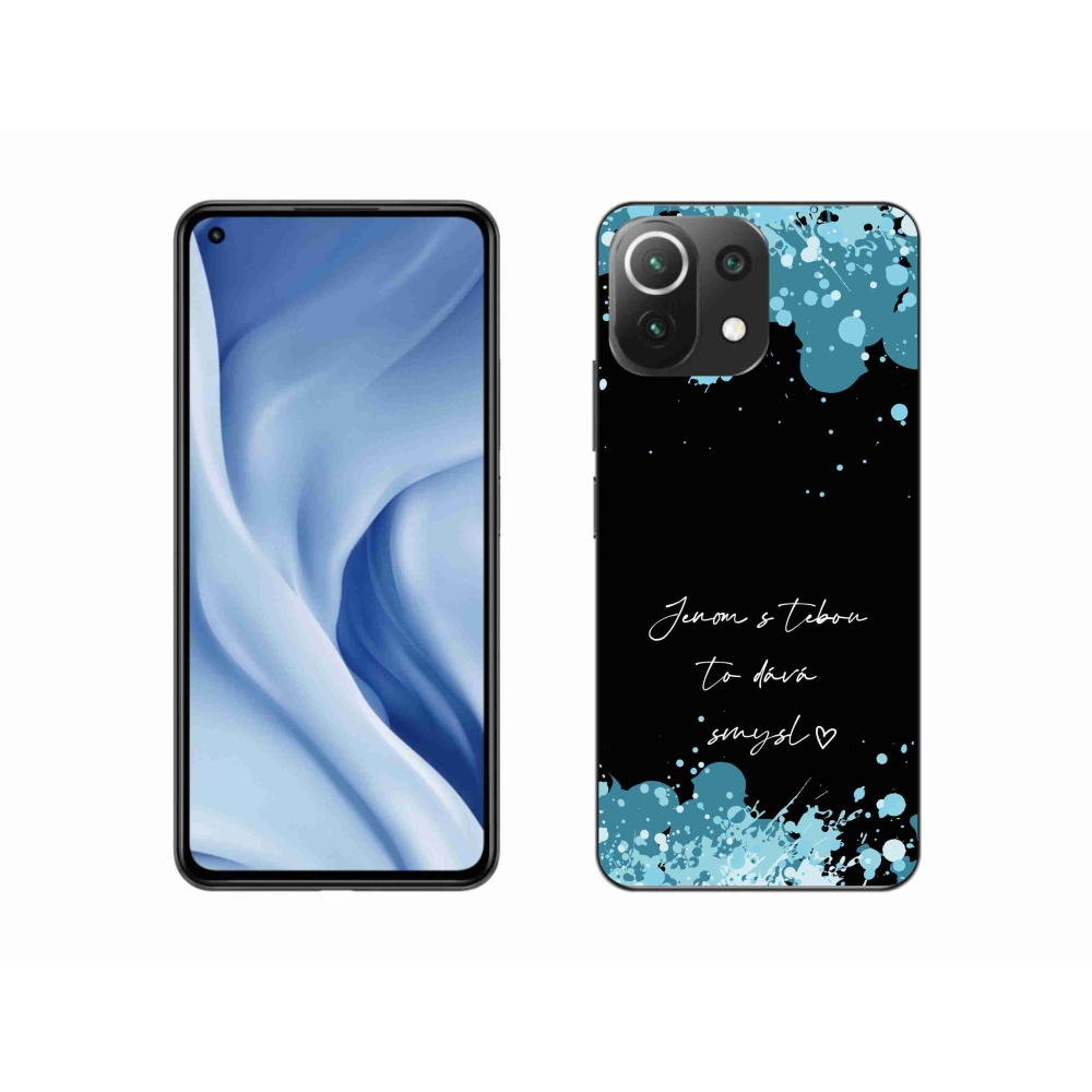Gél borító mmCase a Xiaomi 11 Lite 5G NE - szerelem szöveg fekete háttérrel