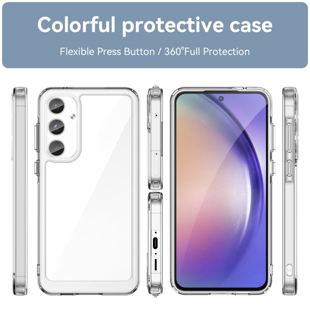 Gél tok kemény hátlappal a Samsung Galaxy A55 5G készülékhez - átlátszó