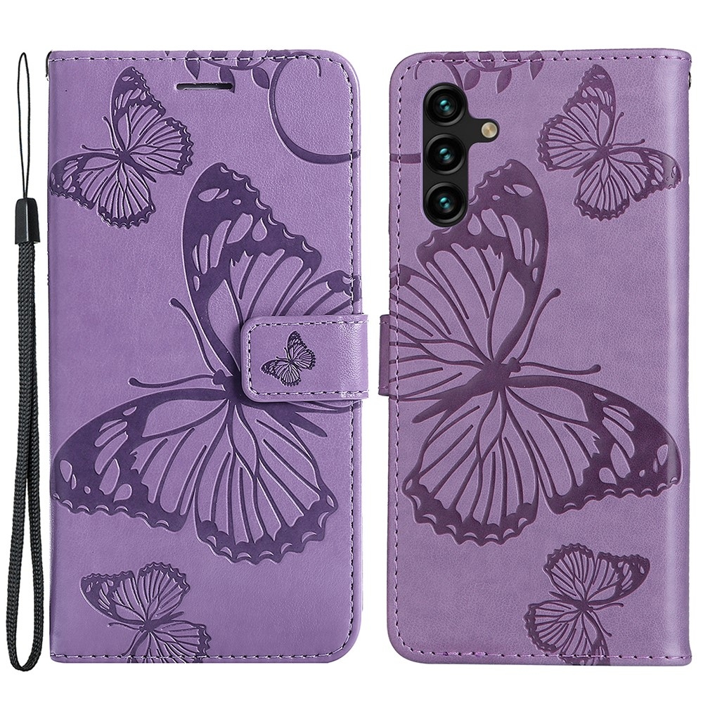 Nagy Buttefly könyv tok Samsung Galaxy A13 5G/A04s készülékhez - lila