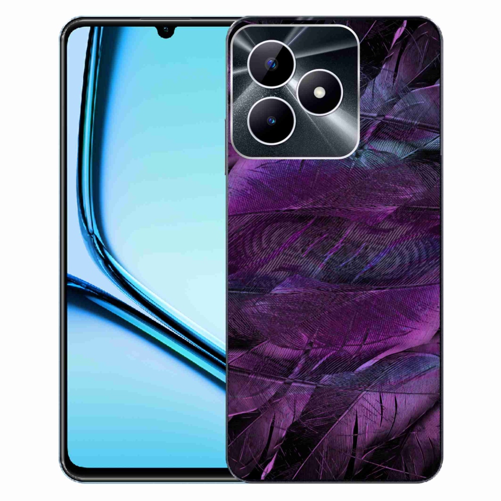 Zselés borító mmCase a Realme Note 50 készülékhez - lila tollak