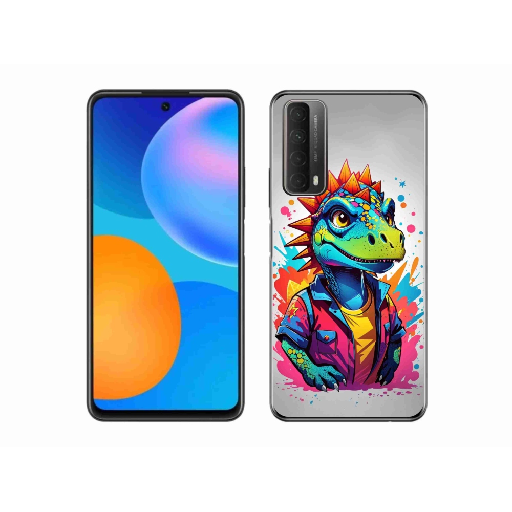 Zselés borítás mmCase a Huawei P Smart (2021) - színes dinoszauruszhoz