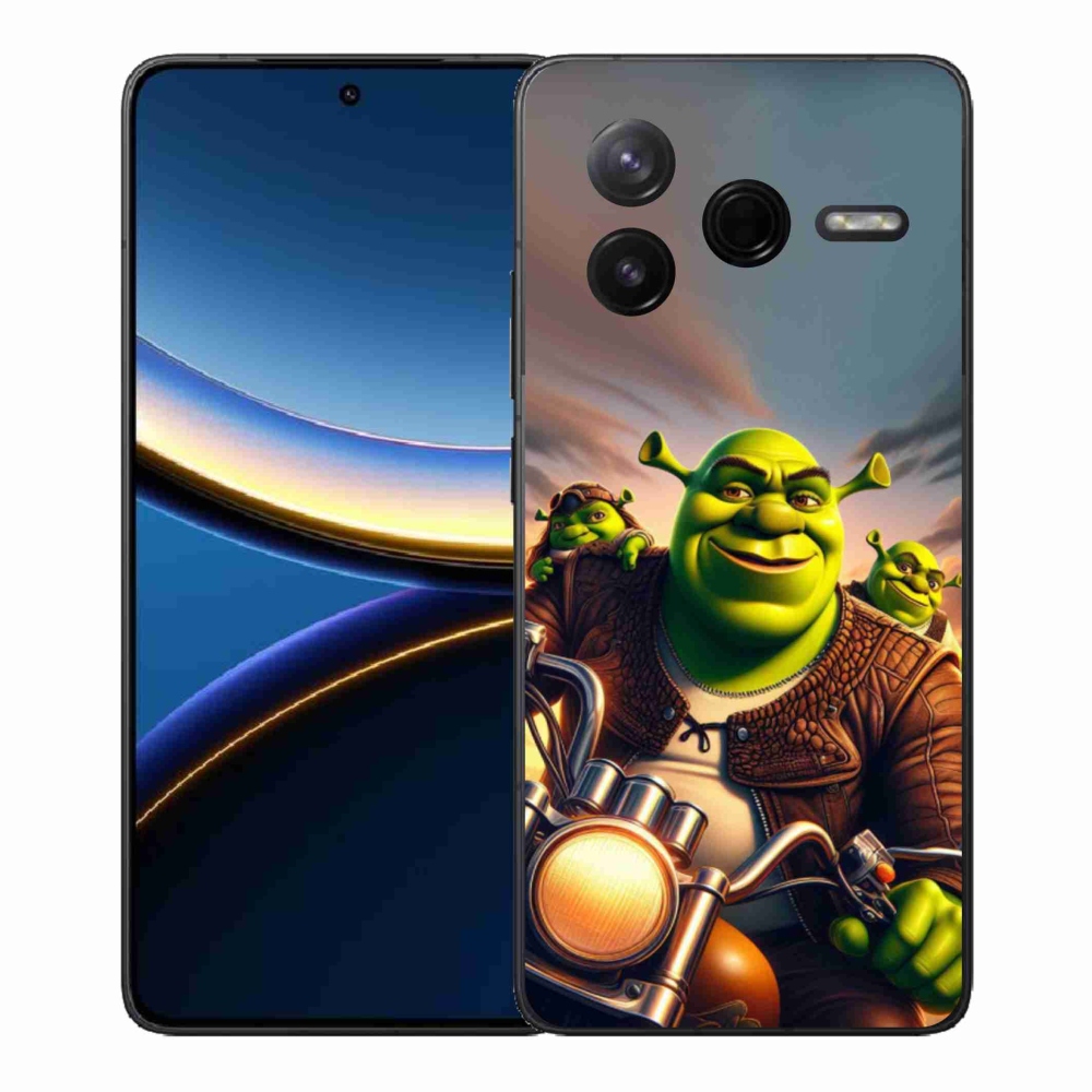 Gél borítás mmCase a Xiaomi Poco F7 Pro számára - Shrek egy motorkerékpáron