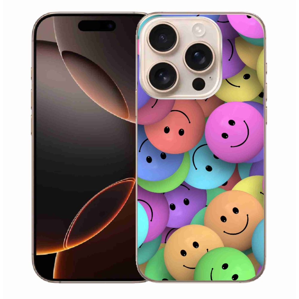 Zselés borítás mmCase iPhone 16 Pro Max készülékhez - színes smiley-k