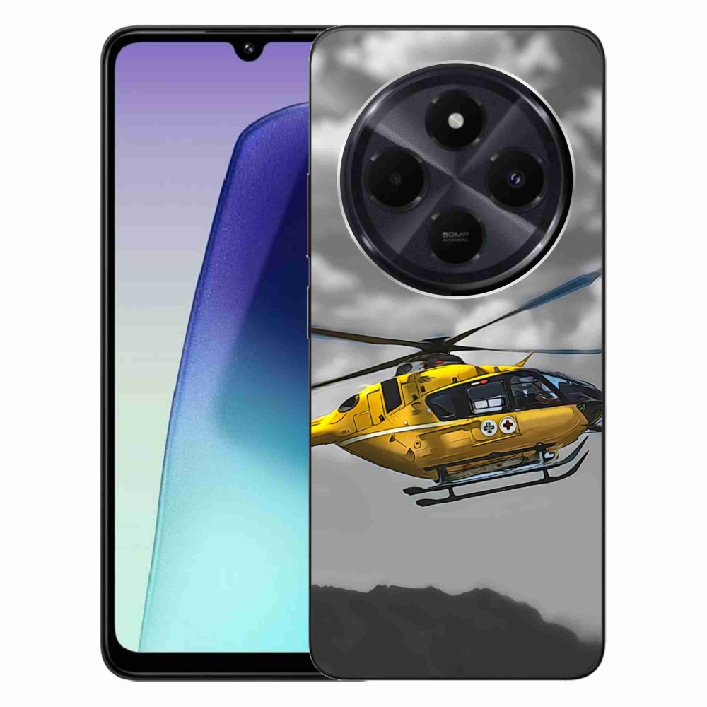 Gél borítás mmCase a Xiaomi Redmi 14C/Poco C75 számára - sárga helikopter