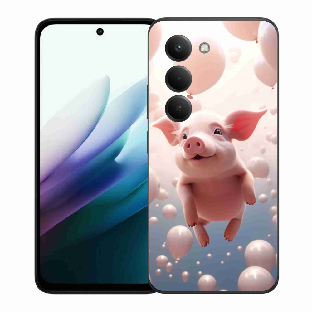 Gél borítás mmCase a Xiaomi Redmi 15 4G/5G (171mm) - malacka lufikkal