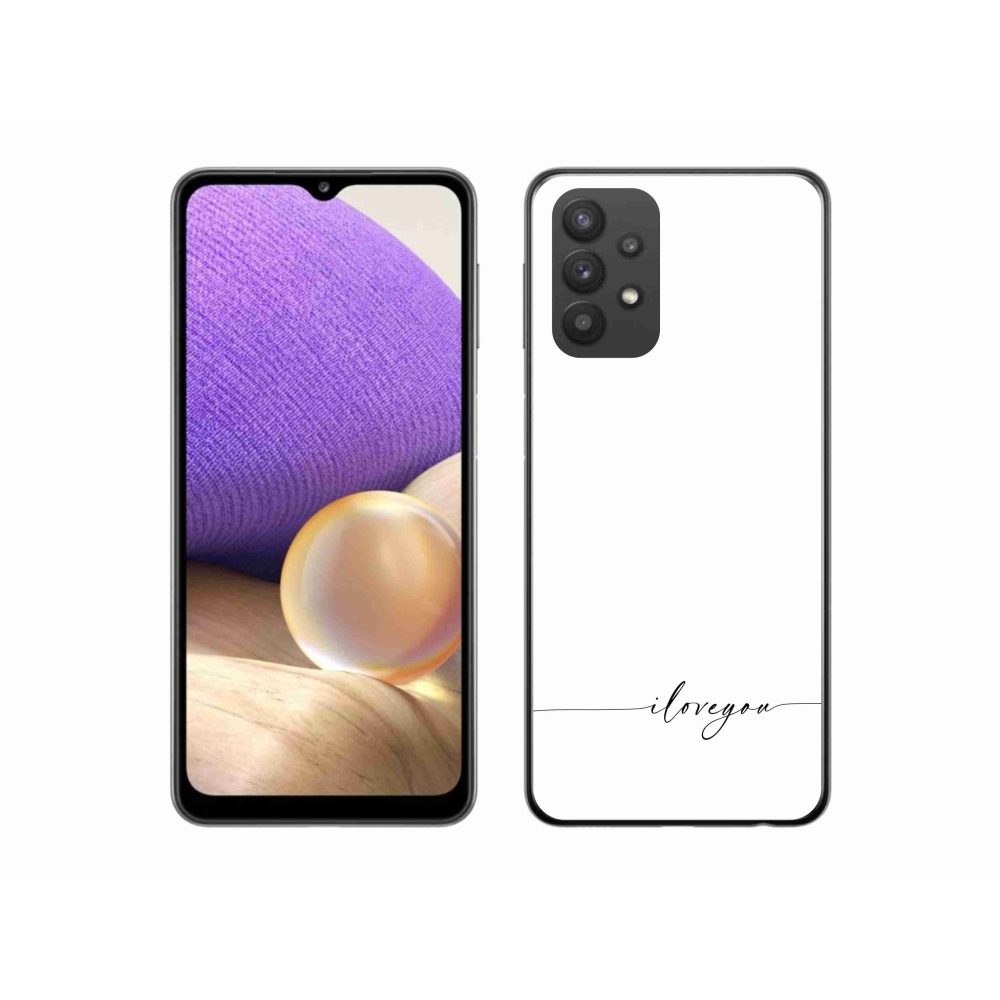 Gél borítás mmCase Samsung Galaxy A32 5G - I love you fehér háttérrel