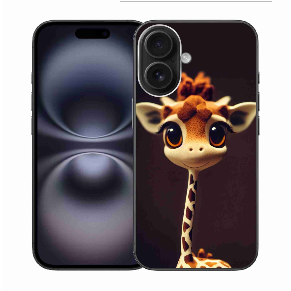 Zselés borítás mmCase iPhone 16 készülékhez - kis zsiráf
