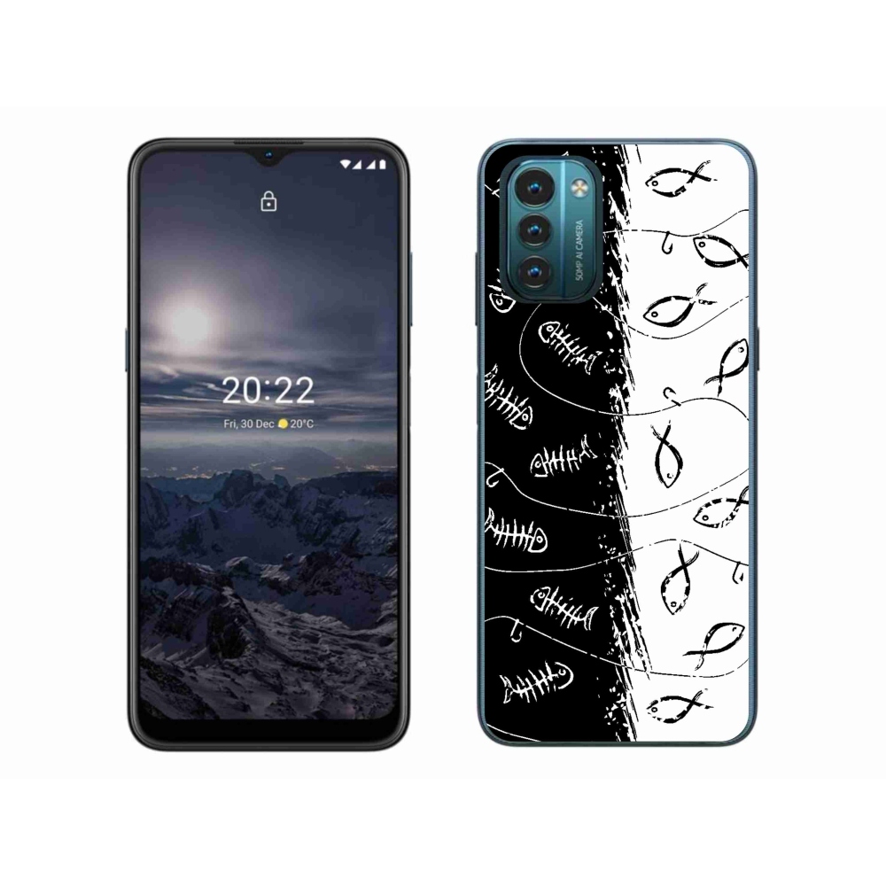 Zselés borító mmCase a Nokia G11/G21 készülékhez - csontvázak és halak