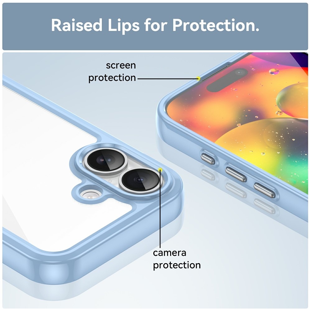 Gél tok fix hátlappal iPhone 17 készülékhez - kék