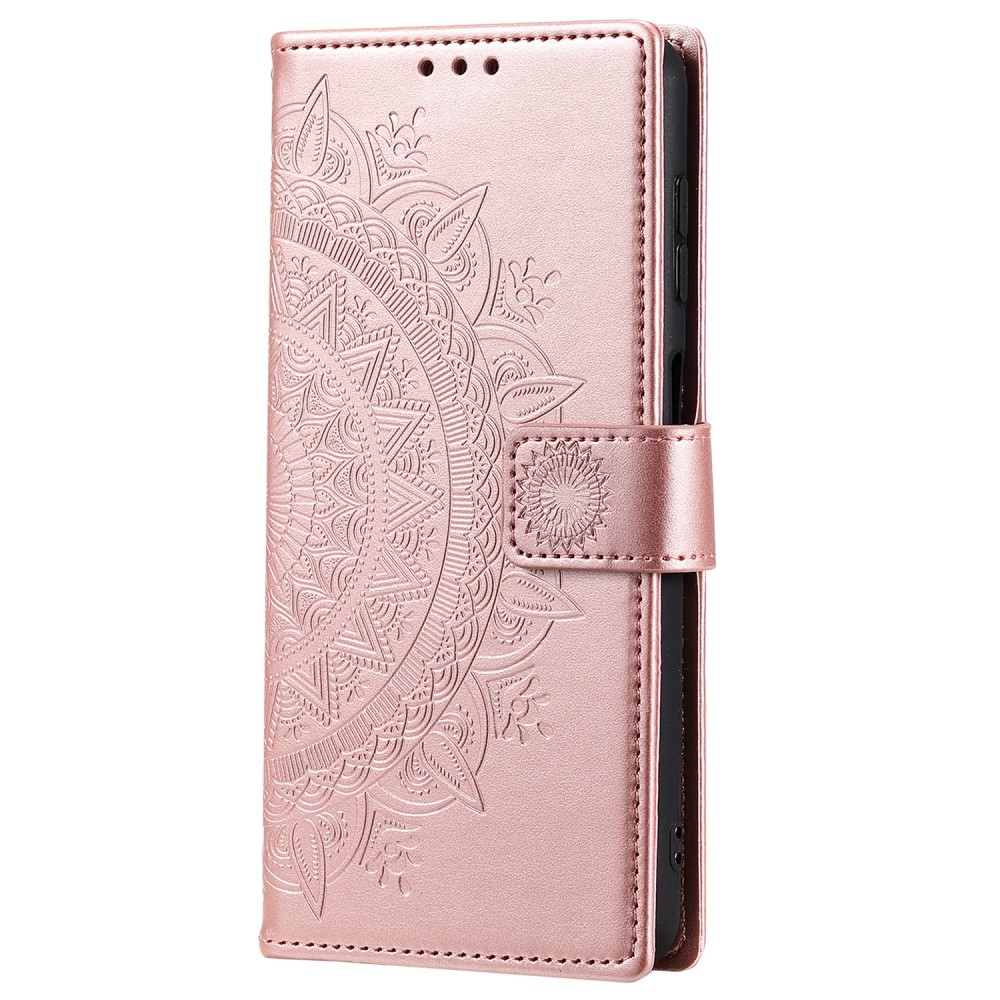 Mandala könyv tok Samsung Galaxy S25 Ultra készülékhez - rózsaarany