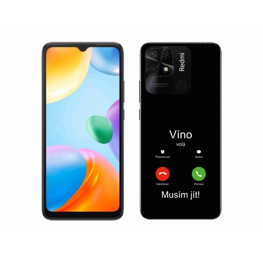 Gél borítás mmCase a Xiaomi Redmi 10C - bor hívja fekete háttérrel