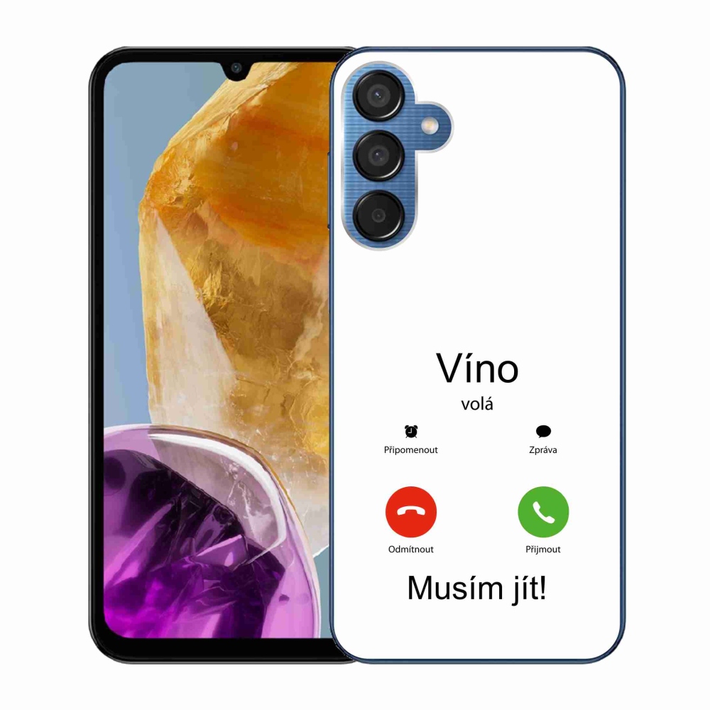 Gél borítás mmCase Samsung Galaxy M15 5G - bor hívások fehér háttérrel