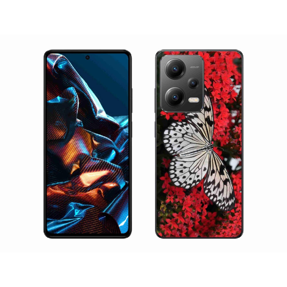 Gél borítás mmCase a Xiaomi Redmi Note 12 Pro 5G-hez - fekete és fehér pillangó 1