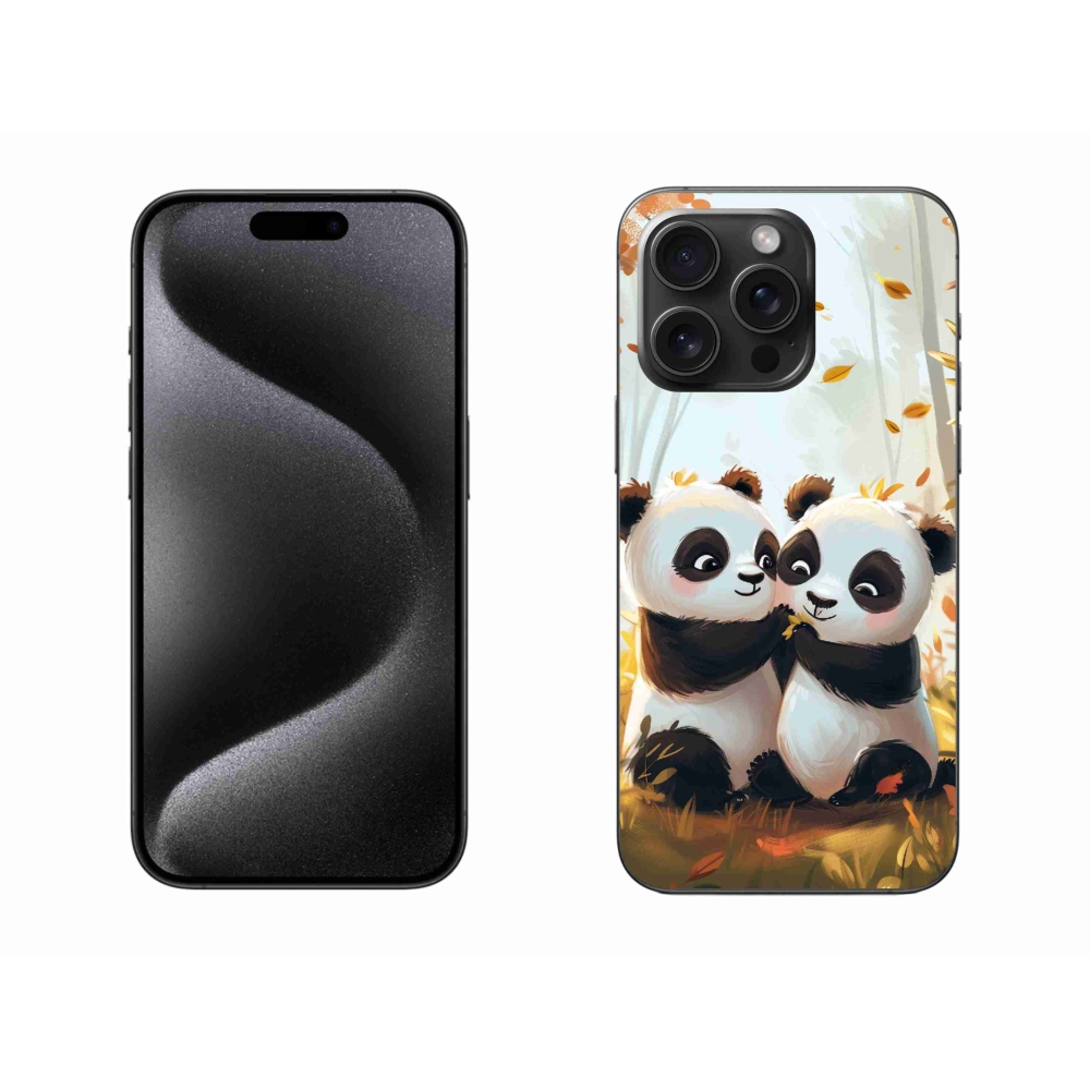 Zselés borítás mmCase iPhone 15 Pro Max készülékhez - pandák