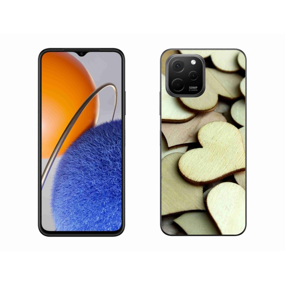 Gél borító mmCase a Huawei Nova Y61 készülékhez - fából készült szívek