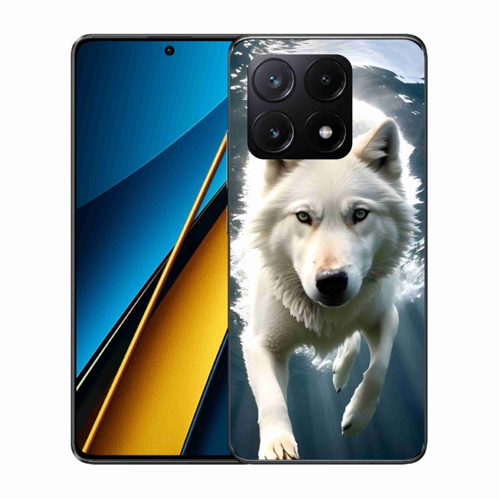 Gél borítás mmCase a Xiaomi Poco X6 Pro 5G számára - fehér farkas