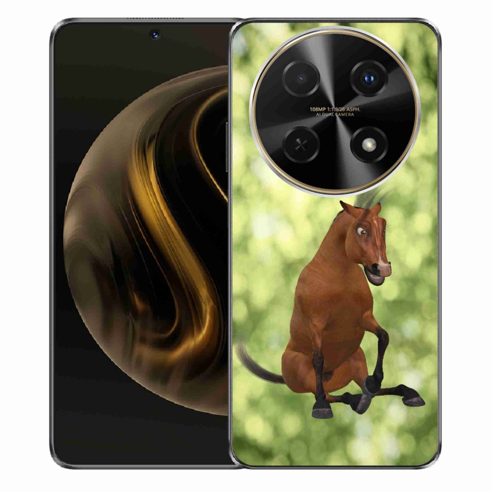 Gél borítás mmCase a Huawei Nova 12i készülékhez - barna rajzfilm ló 1