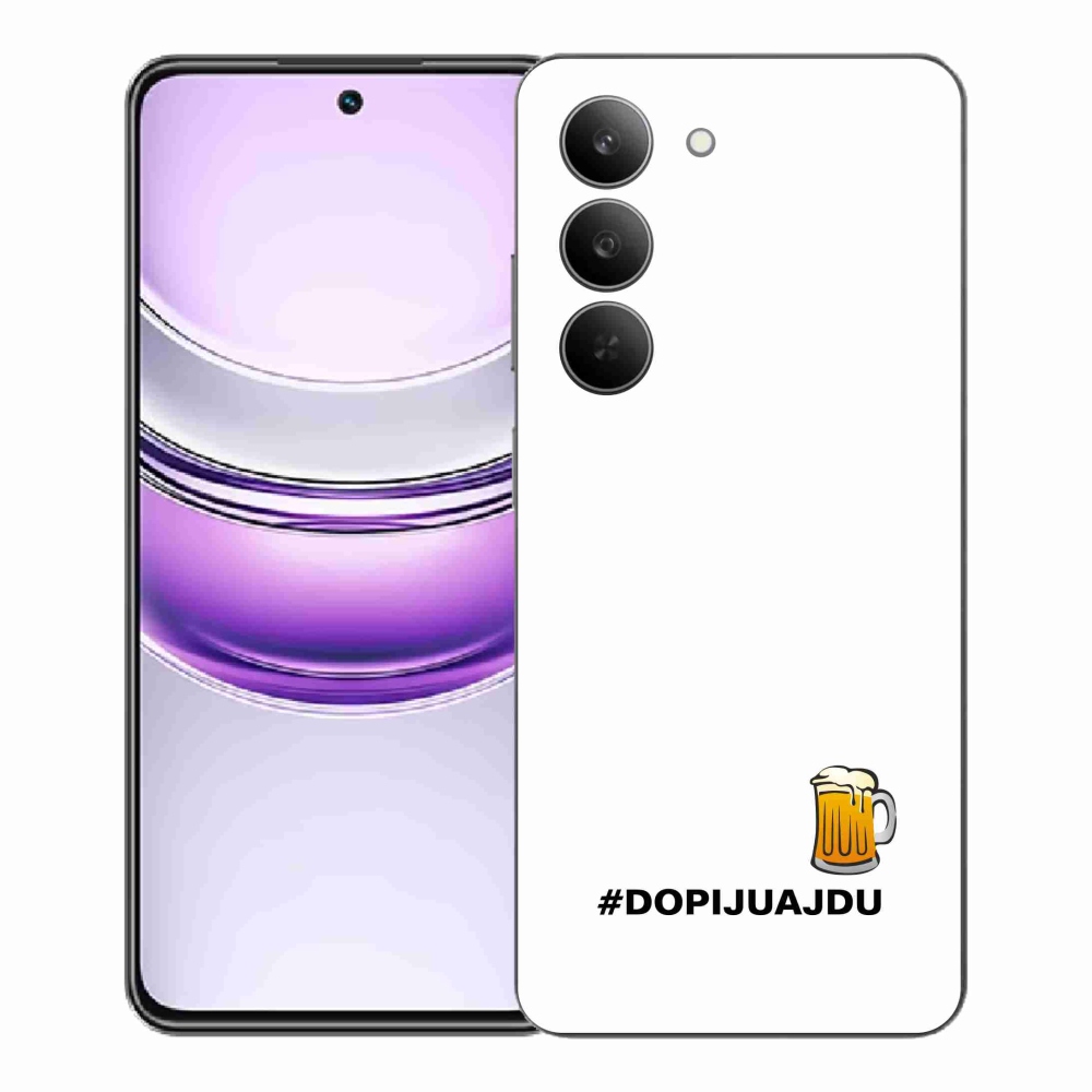 Gél borító mmCase a Realme 14x 5G készülékhez - sör motívum 1 fehér háttér