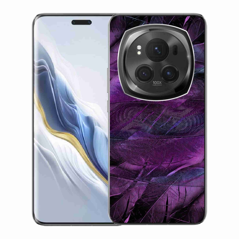 Zselés borítás mmCase Honor Magic 6 Pro 5G - lila tollakhoz