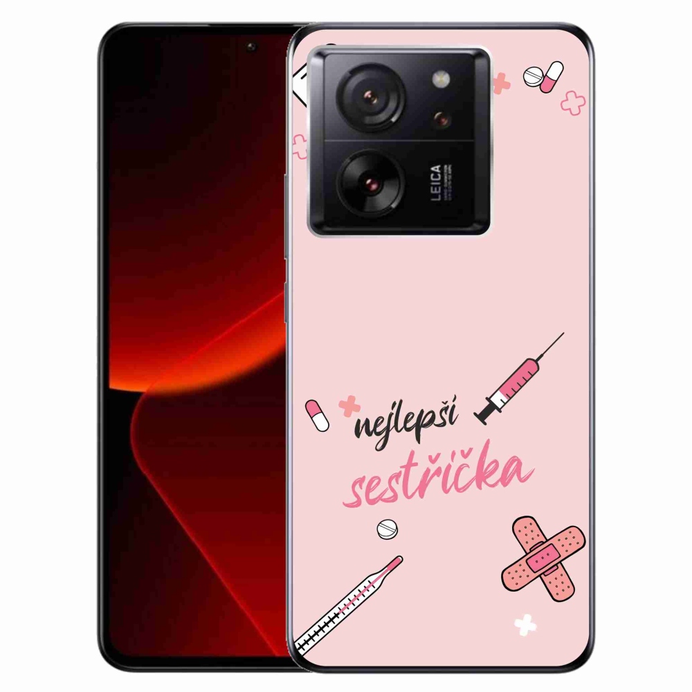 Gél borító mmCase a Xiaomi 13T/13T Pro - legjobb kishúg rózsaszín háttérrel