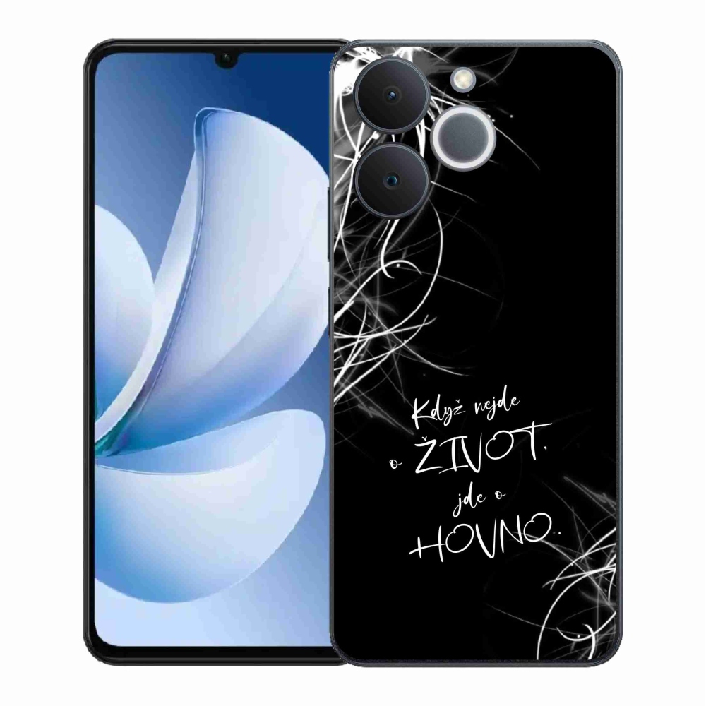 Gél borító mmCase a Realme Note 70T készülékhez - vicces szöveg 16 fekete háttér