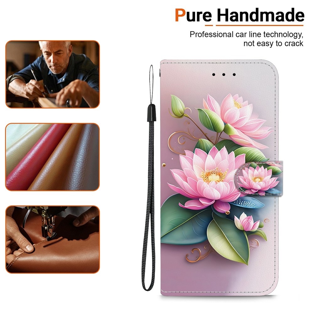 Sokoldalú könyvtáska Xiaomi Redmi 15 4G (171mm) - lótuszvirág