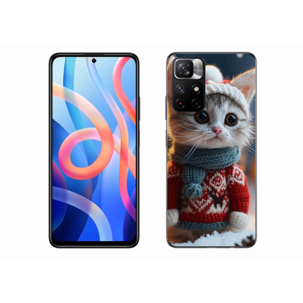 Gél borítás mmCase a Xiaomi Redmi Note 11S 5G-hez - cica pulóverben
