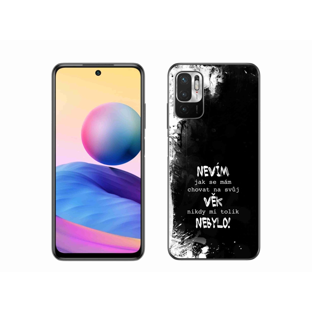 Gél borító mmCase a Xiaomi Poco M3 Pro/5G számára - vicces szöveg 14 fekete háttér