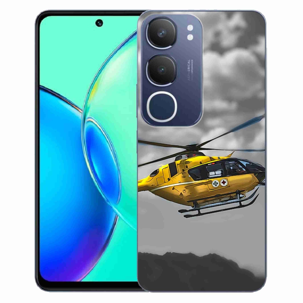Zselés borítás mmCase Vivo Y19s készülékhez - sárga helikopter
