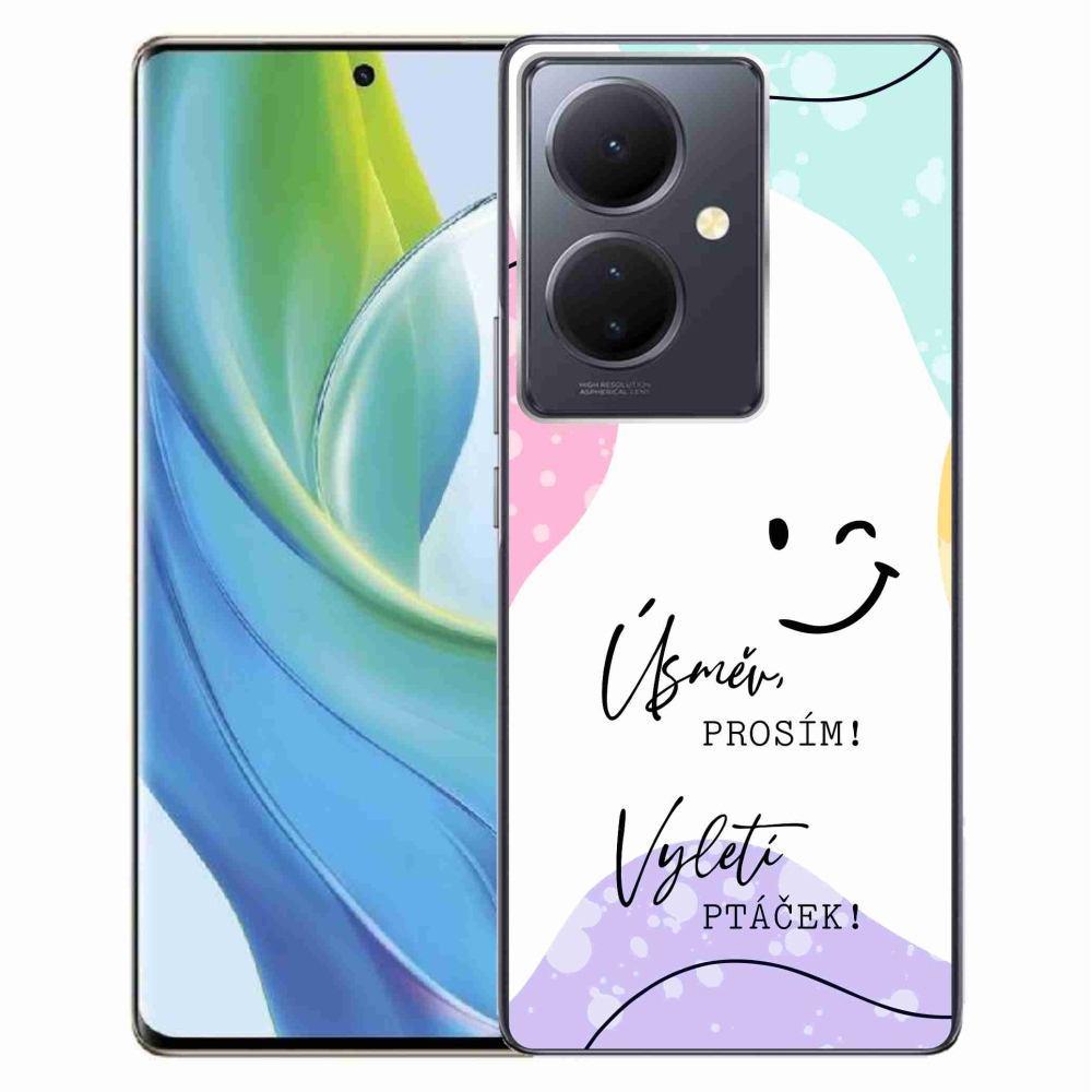 Gél borító mmCase a Vivo V29 Lite 5G-hez - vicces szöveg 4 fehér háttérrel