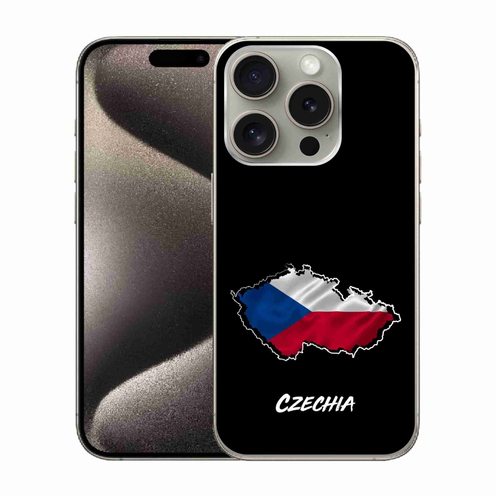 Zselés borítás mmCase iPhone 15 Pro készülékhez - Csehország fekete háttér